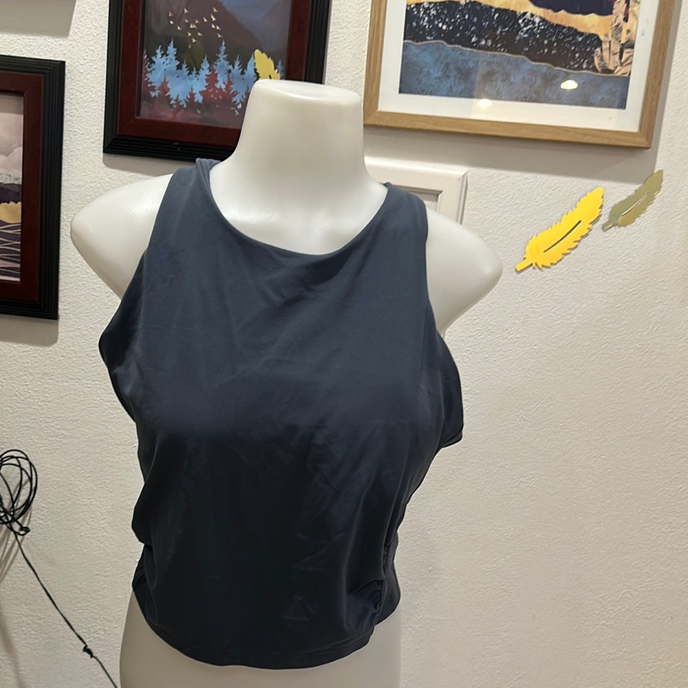 Athleta Gray Crop Fitted Tank Top